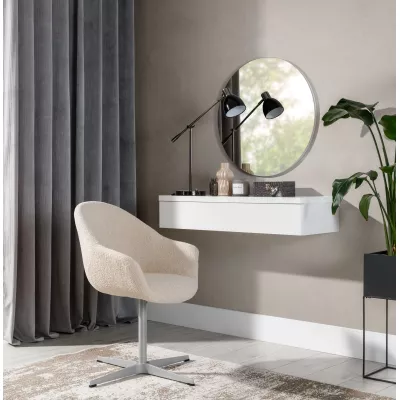 Závěsný toaletní stolek LILLIEN - bílý / bílý lesk