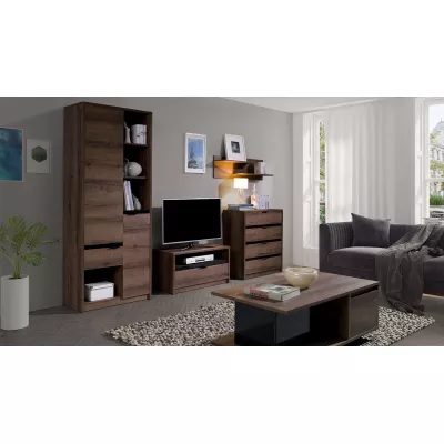 Televizní stolek DOON - dub monastery / černý lesk