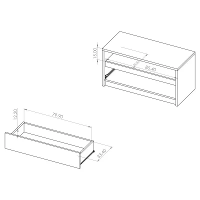 Televizní stolek DOON - dub monastery / černý lesk