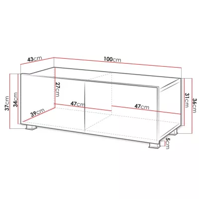 Závěsný TV stolek CONNOR - dub zlatý