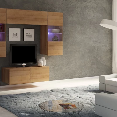 Závěsný TV stolek CONNOR - dub zlatý