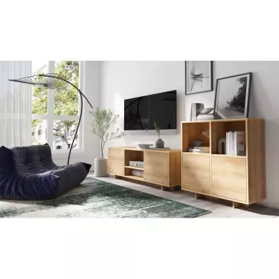 Kombinovaná široká komoda CHASKA - dub riviera