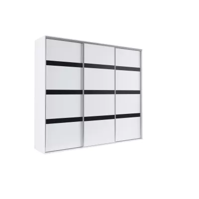 Třídveřová šatní skříň 277 cm AMBOY 7 - černá / bílá