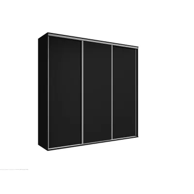 Třídveřová šatní skříň 277 cm AMBOY 8 - černá
