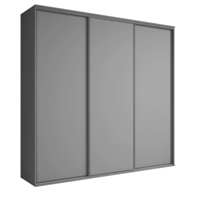 Třídveřová šatní skříň 254 cm AMBOY 4 - šedá