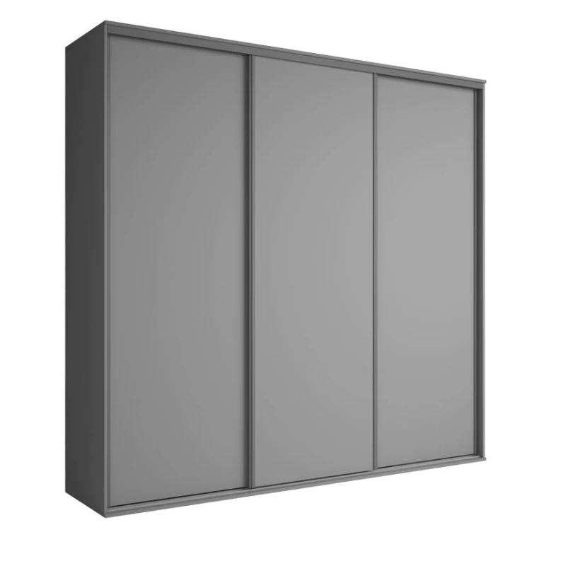 Třídveřová šatní skříň 254 cm AMBOY 4 - šedá