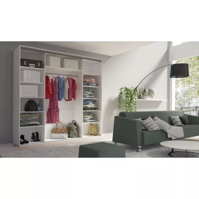 Třídveřová šatní skříň 254 cm AMBOY 4 - bílá