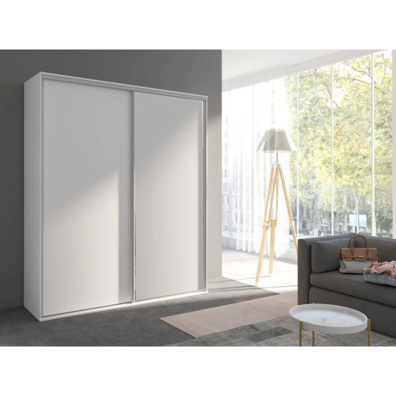 Široká šatní skříň 204 cm AMBOY 1 - bílá