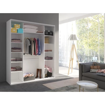 Šatní skříň 204 cm se zrcadlem AMBOY 3 - bílá