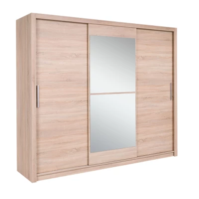 Šatní skříň 250 cm s se zrcadlem COKATO 5 - dub sonoma