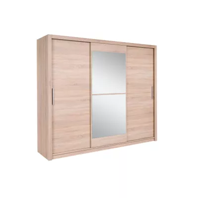 Šatní skříň 250 cm s se zrcadlem COKATO 5 - dub sonoma