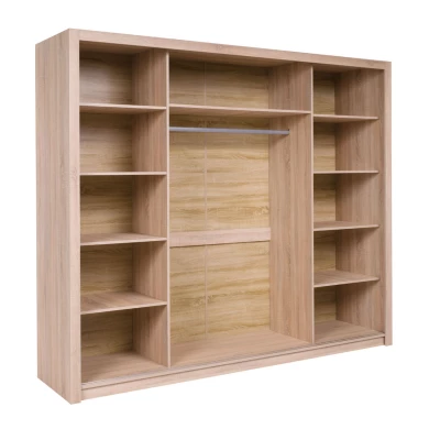 Šatní skříň 250 cm s se zrcadlem COKATO 5 - dub sonoma