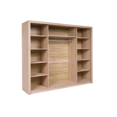 Šatní skříň 250 cm s se zrcadlem COKATO 5 - dub sonoma