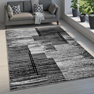 Kusový koberec 50x90 cm LUKEN obdélníkový - šedý / černý