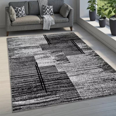 Kusový koberec 50x90 cm LUKEN obdélníkový - šedý / černý