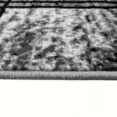Kusový koberec 50x90 cm LUKEN obdélníkový - šedý / černý