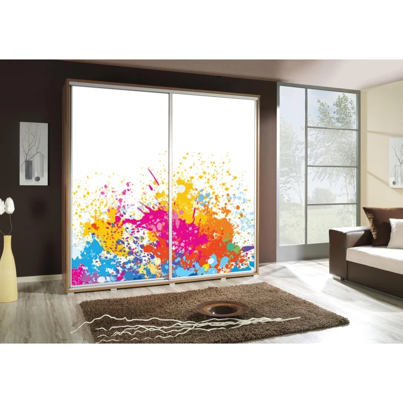 Vysoká šatní skříň 205 cm s potiskem DANUBE 29 - dub catania