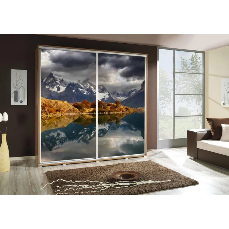 Vysoká šatní skříň 205 cm s potiskem DANUBE 37 - dub catania