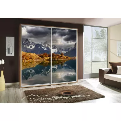 Vysoká šatní skříň 205 cm s potiskem DANUBE 37 - dub catania