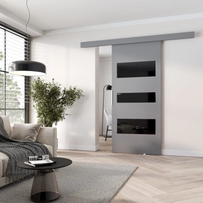 Interiérové dveře na stěnu BARRET 3 - 76 cm, šedé