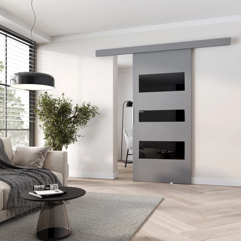 Interiérové dveře na stěnu BARRET 3 - 76 cm, šedé