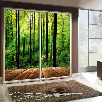 Velká šatní skříň 205 cm s potiskem DANUBE 42 - dub catania