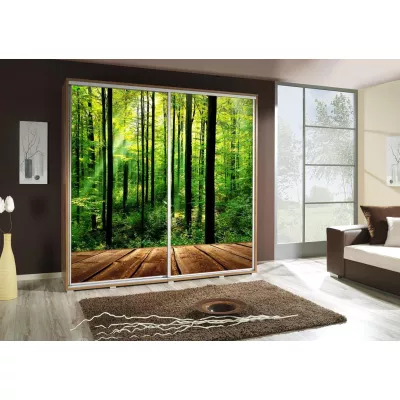 Velká šatní skříň 205 cm s potiskem DANUBE 42 - dub catania