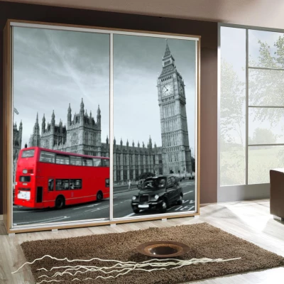 Vysoká šatní skříň 205 cm s potiskem DANUBE 45 - dub catania