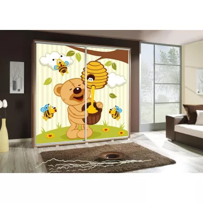 Vysoká šatní skříň 205 cm s potiskem DANUBE 49 - dub catania