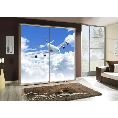 Velká šatní skříň 205 cm s potiskem DANUBE 60 - dub catania