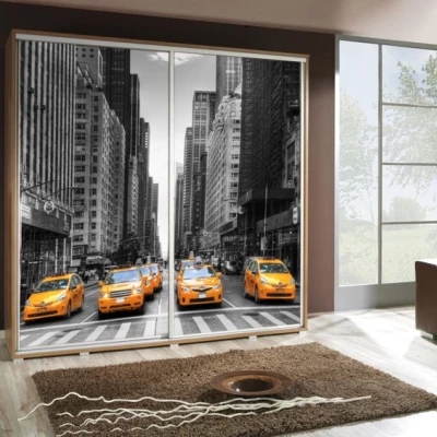 Velká šatní skříň 205 cm s potiskem DANUBE 65 - dub catania