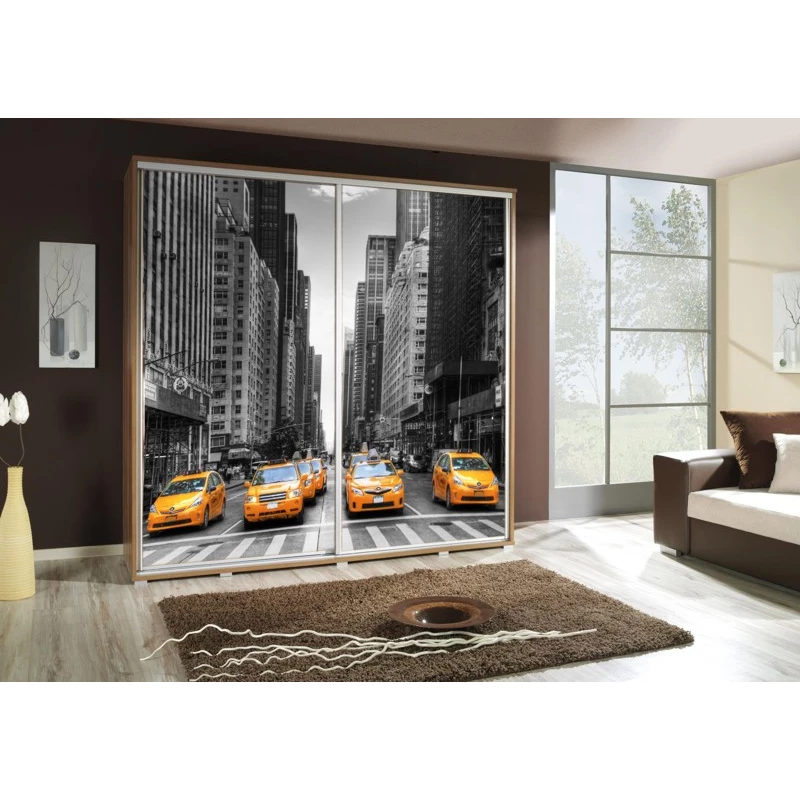 Velká šatní skříň 205 cm s potiskem DANUBE 65 - dub catania