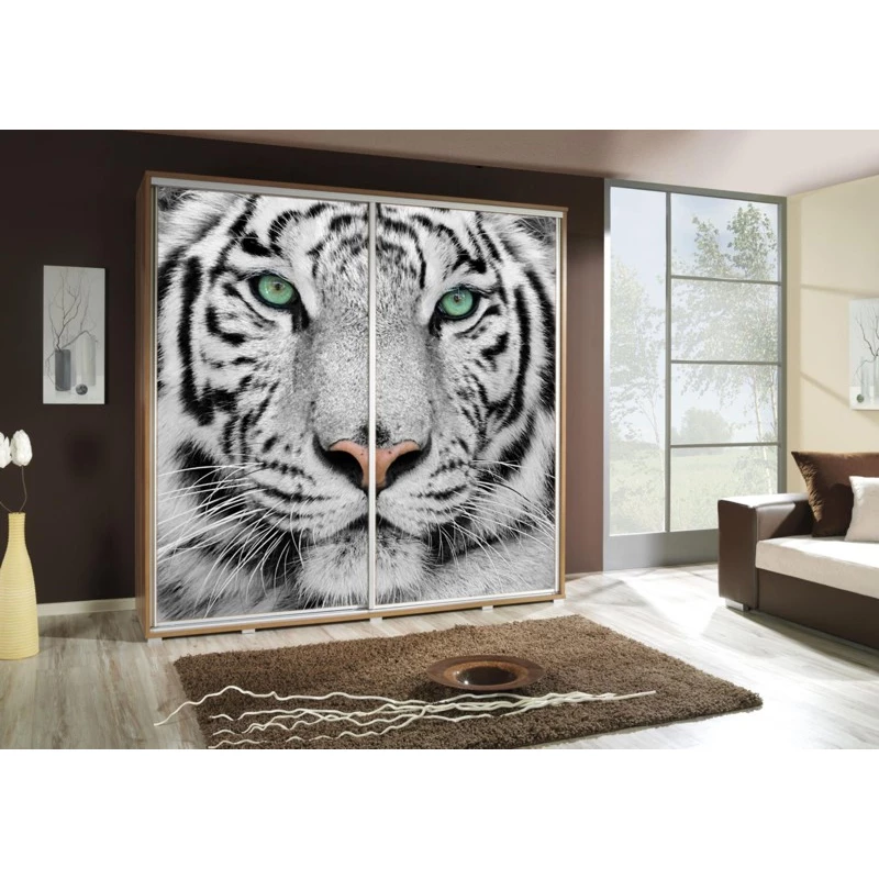 Vysoká šatní skříň 205 cm s potiskem DANUBE 67 - dub catania