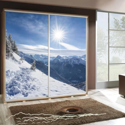 Velká šatní skříň 205 cm s potiskem DANUBE 72 - dub catania