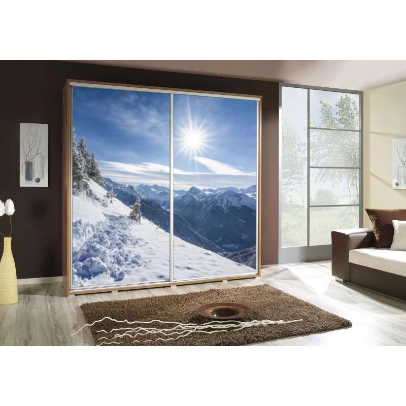 Velká šatní skříň 205 cm s potiskem DANUBE 72 - dub catania