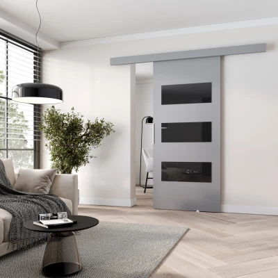 Posuvné dveře na stěnu BARRET 5 - 86 cm, šedé