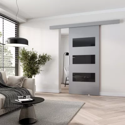 Posuvné dveře na stěnu BARRET 5 - 86 cm, šedé