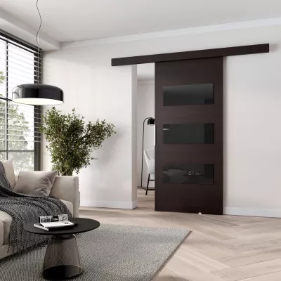 Posuvné dveře na stěnu BARRET 5 - 86 cm, wenge