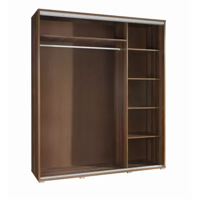 Vysoká šatní skříň 155 cm s potiskem DANUBE 14 - kaštan wenge