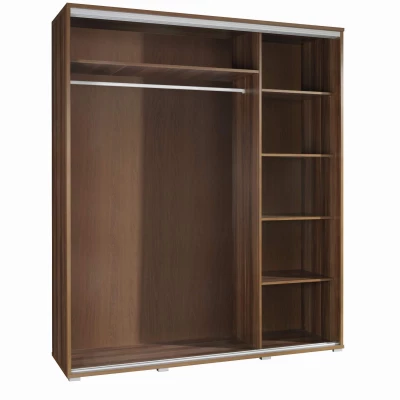 Vysoká šatní skříň 155 cm s potiskem DANUBE 21 - kaštan wenge