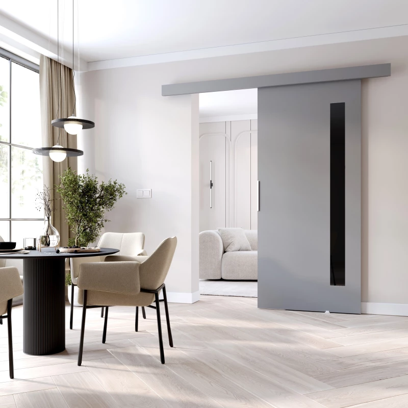 Interiérové dveře na stěnu BARRET 7 - 106 cm, šedé
