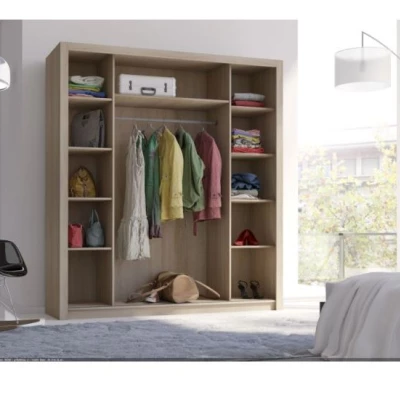 Šatní skříň 180 cm se zrcadlem COKATO 2 - dub sonoma