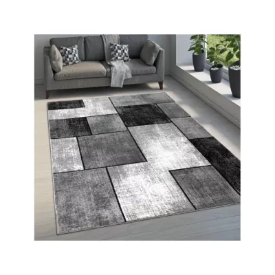 Kusový koberec 180x260 cm DEMIAN - šedý / černý / bílý