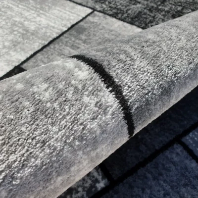 Kusový koberec 180x260 cm DEMIAN - šedý / černý / bílý