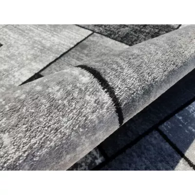 Kusový koberec 180x260 cm DEMIAN - šedý / černý / bílý