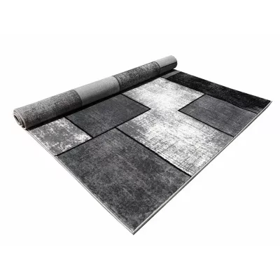 Kusový koberec 180x260 cm DEMIAN - šedý / černý / bílý
