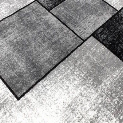 Kusový koberec 180x260 cm DEMIAN - šedý / černý / bílý