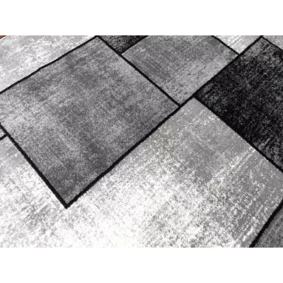 Kusový koberec 180x260 cm DEMIAN - šedý / černý / bílý