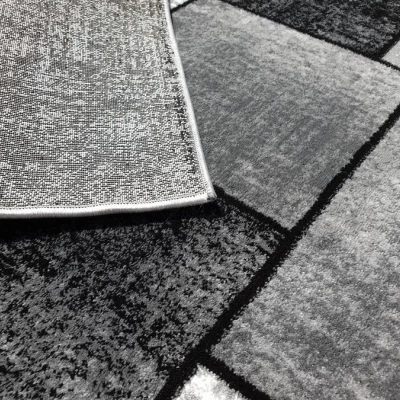 Kusový koberec 180x260 cm DEMIAN - šedý / černý / bílý