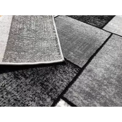 Kusový koberec 180x260 cm DEMIAN - šedý / černý / bílý